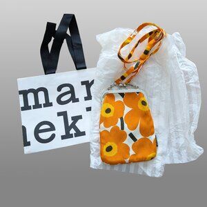 Rare Marimekko Unikko Orange Crossbody Pouch – Like New w/ Original Shopping Bag